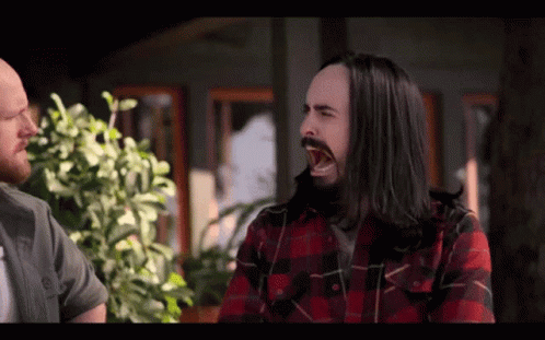 Man With Long Hair And Beard Screaming GIF