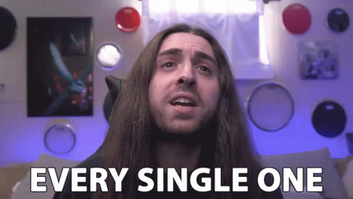 A Man With Long Hair Is Saying Every Single One GIF