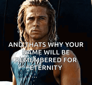 A Man With Long Hair Is Standing In Front Of A Black Background With A Quote . GIF