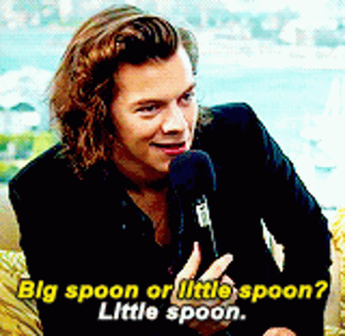 A Man With Long Hair Is Talking Into A Microphone And Says Big Spoon Or Little Spoon ? Little Spoon GIF