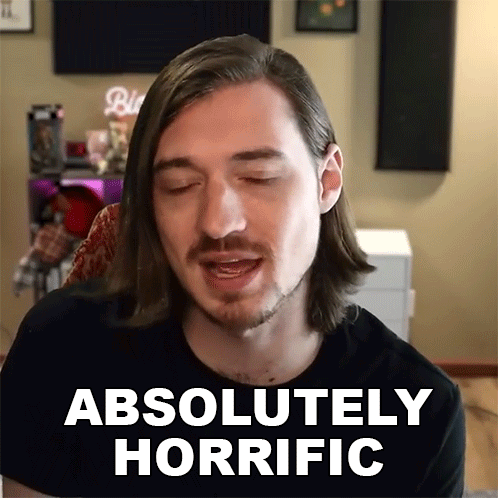 A Man With Long Hair Says Absolutely Horrific GIF