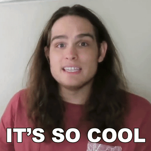 A Man With Long Hair Says It 'S So Cool While Wearing A Red Shirt GIF