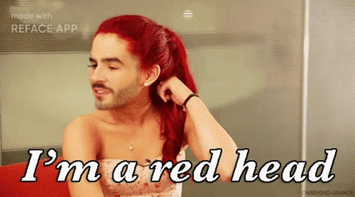 A Man With Red Hair And A Beard Is Saying I 'M A Red Head GIF