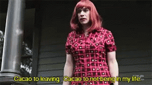 A Man With Red Hair Is Standing On A Porch And Saying Cacao To Leaving Cacao To Not Being In My Life GIF