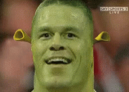 A Man With Shrek Face Painted On His Face Is Watching Sky Sports Live GIF