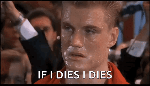 A Man With Sweat On His Face Is Saying If I Dies I Dies . GIF