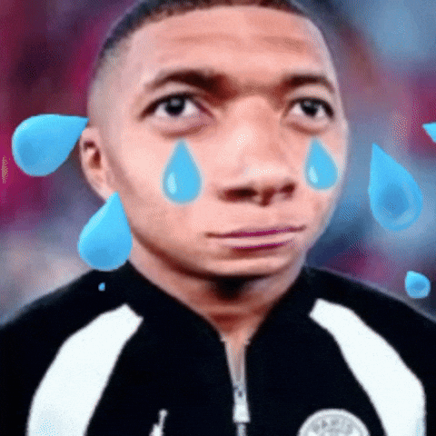 A Man With Tears Coming Out Of His Eyes Is Wearing A Black And White Jacket GIF