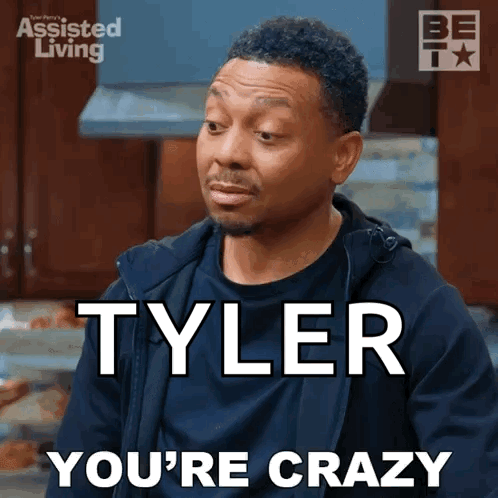 A Man With The Name Tyler On His Face GIF