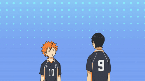 A Man With The Number 9 On His Shirt Is Standing Next To Another Man With The Number 10 On His Shirt GIF