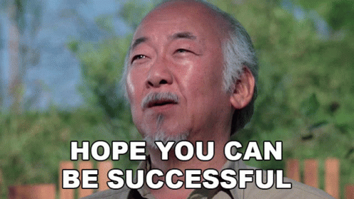 A Man With The Words Hope You Can Be Successful Written On His Face GIF