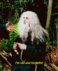 A Man With White Hair And A Beard Says " I 'M Old And Forgetful " GIF