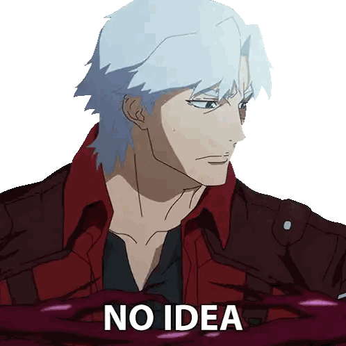 a man with white hair and a red jacket has the words no idea on his chest