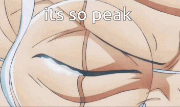 A Man With White Hair Covering His Mouth With His Hand And The Words " It 'S So Peak " GIF