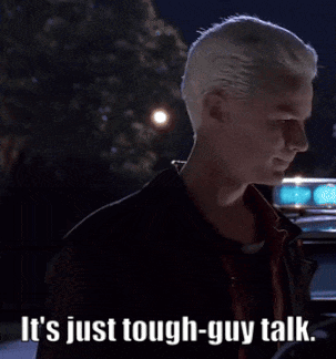 A Man With White Hair Says It 'S Just Tough Guy Talk GIF