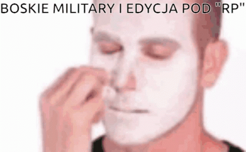 A Man With White Paint On His Face Is Rubbing His Nose GIF