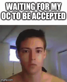 A Man Without A Shirt Is Waiting For His Oc To Be Accepted . GIF