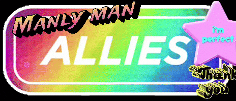A Manly Man Allies Logo With A Pink Star GIF