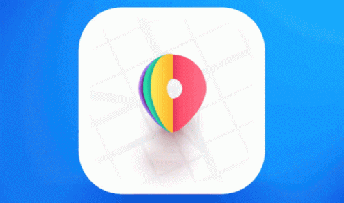 A Map App Icon With A Colorful Pin In The Center GIF