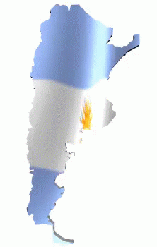 A Map Of Argentina With A Flag Behind It GIF