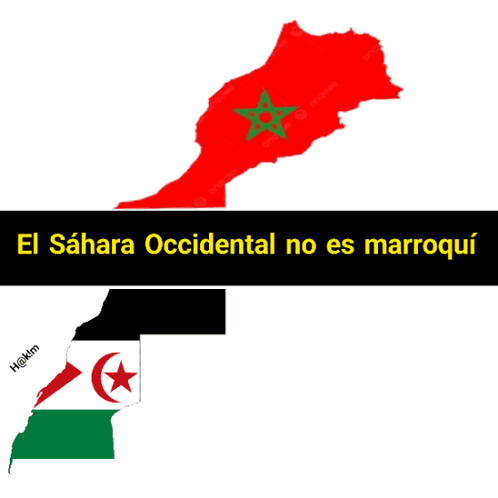 A Map Of El Sahara Occidental No Es Marroqui With A Flag GIF