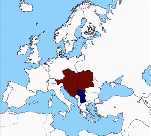 A Map Of Europe Shows A Few Countries In Red GIF