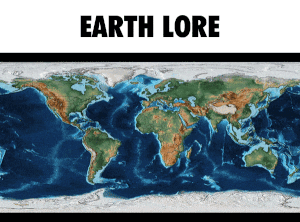 A Map Of The Earth With The Words " Earth Lore " On The Bottom GIF