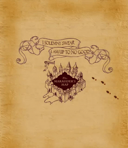 A Map Of The Marauder 'S Map With The Words I Solemnly Swear I Am Up To No Good Written On It GIF
