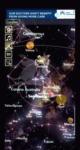 Night Sky Map With Text About Care GIF