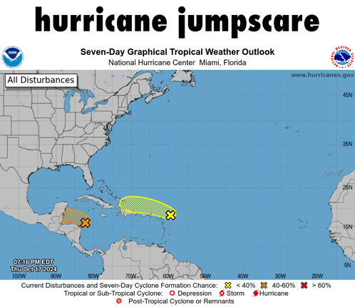 A Map Of The United States With The Words Hurricane Jumpscare On Top GIF