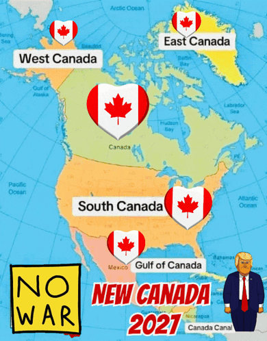 Map Of US With No War And New Canada 2027 GIF