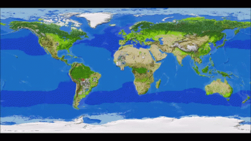 A Map Of The World Shows A Lot Of Mountains And Water GIF