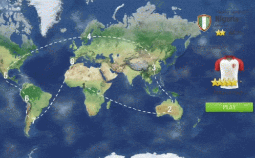 A Map Of The World With A Shirt That Says Japan GIF