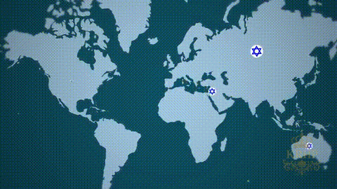 A Map Of The World With A Star In The Middle Of It GIF