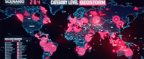 a map of the world with the words category level geostorm on the top