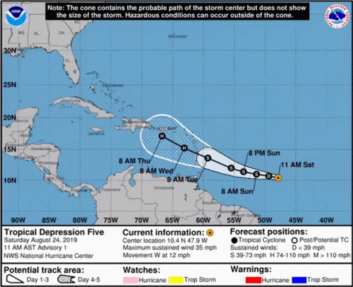 A Map Showing The Path Of Hurricane Dorian GIF