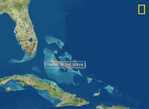 A Map Shows The Location Of The Tongue Of The Ocean In The Middle Of The Ocean GIF