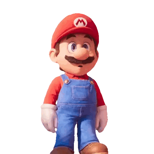 a mario doll is wearing overalls and a red hat