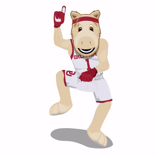 A Mascot For Oklahoma Is Wearing Number 1 GIF