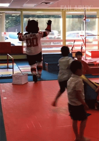 A Mascot Wearing A Jersey With The Number 30 GIF