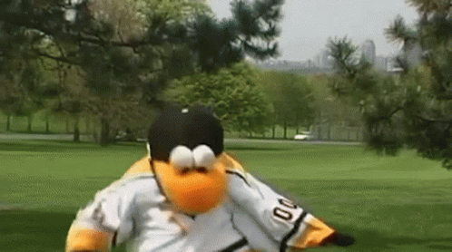 A Mascot With The Number 10 On His Jersey GIF