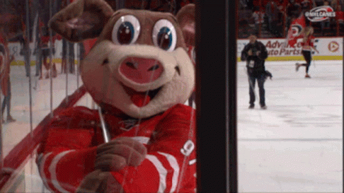 A Mascot With The Number 9 On The Back Of His Shirt GIF