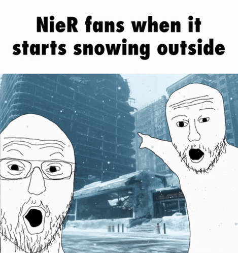 A Meme About Nier Fans When It Starts Snowing GIF