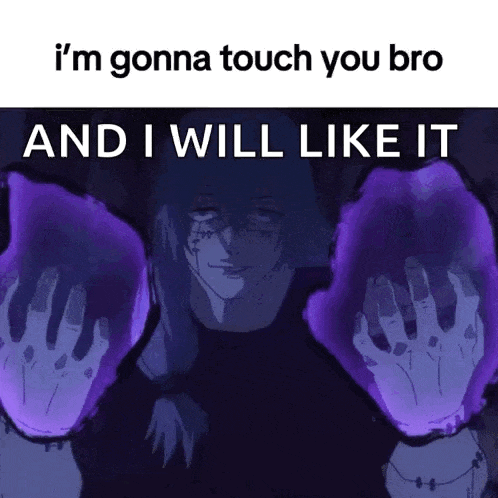 A Meme Of A Person Saying I 'M Gonna Touch You Bro And I Will Like It .. GIF