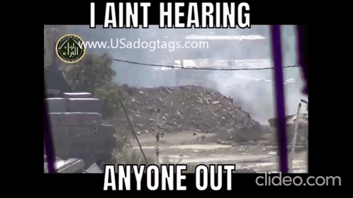 A Meme That Says I Aint Hearing Anyone Out Is Shown GIF