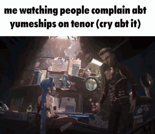 A Meme That Says Me Watching People Complain Abt Yumeships On Tenor ( Cry Abt It ) GIF