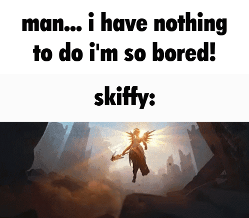 A Meme With A Picture Of An Angel And The Words Man ... I Have Nothing To Do I 'M So Bored Skiffy GIF