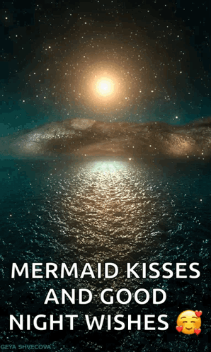 A Mermaid Kisses And Good Night Wishes Greeting Card GIF