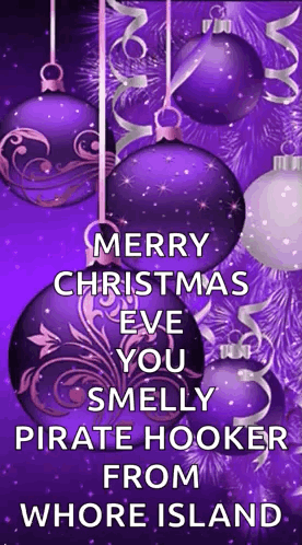 A Merry Christmas Eve You Smelly Pirate Hooker From Whore Island Sign GIF