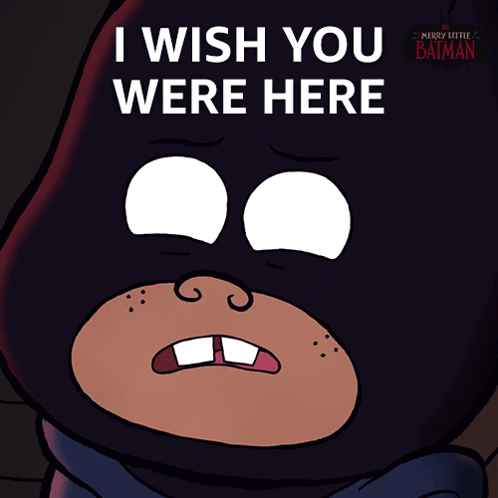 A Merry Little Batman Poster With A Baby In A Batman Mask GIF