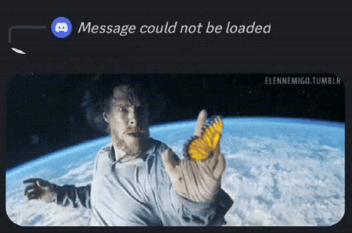 A Message Could Not Be Loaded With A Picture Of A Man Holding A Butterfly In His Hand GIF